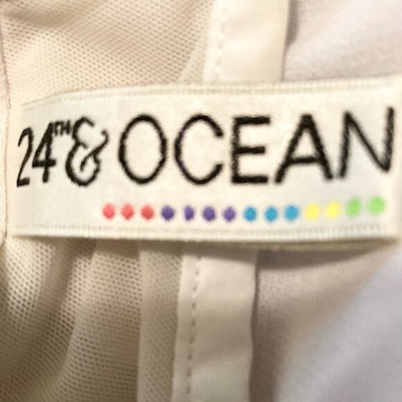 24th & Ocean Tankini Medium Women Navy Tie Dye Padded Neckline Cutout Detail - Picture 4 of 12